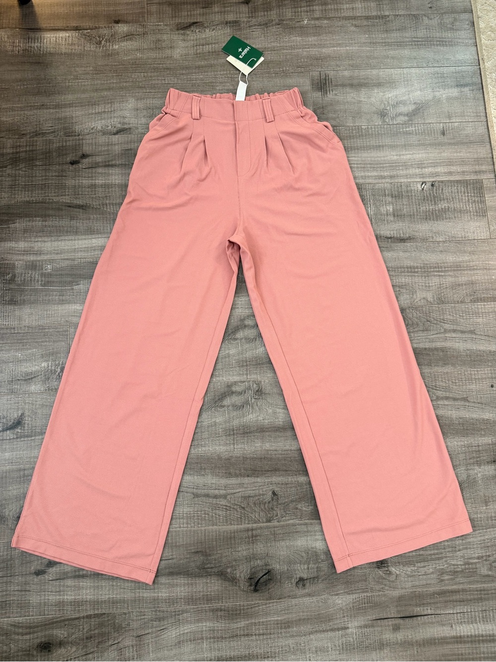 Halara Flex High Waisted Pocket Wide Leg Waffle Work Pants in XS Tall